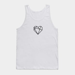 Black Geometric Simple Heart On Chest Tank Top